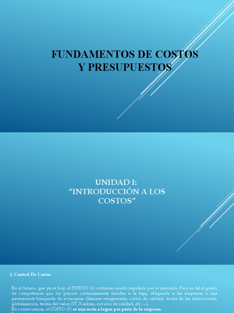 Fundamentos de Costos y Presupuestos | PDF | Costo | Salario