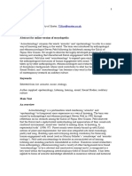 Acoustemology: Abstract For Online Version of Encyclopedia