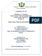 Semester: 4 Semester Course Name: Discrete Mathematics Course Code: MAT 257 Section: B Topic Name: Path-Circiut Eulerian Graph