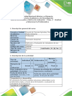 Guia de Actividades y Rúbrica de Evaluación Paso 4 - Analizar y Solucionar La Problemática