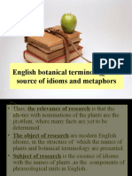 English Botanical Terminology As A Source of Idioms and Metaphors