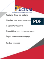 Trabajo: Guía de Trabajo Nombre: Cuenta Catedrático:: Lugar: Fecha