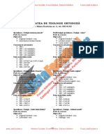 ListaFacultati - Ro Subiecte Admitere Universitatea Bucuresti Teologie Ortodoxa 2004