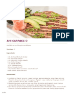 Ahi Carpaccio - Cheesecake Factory Recipe