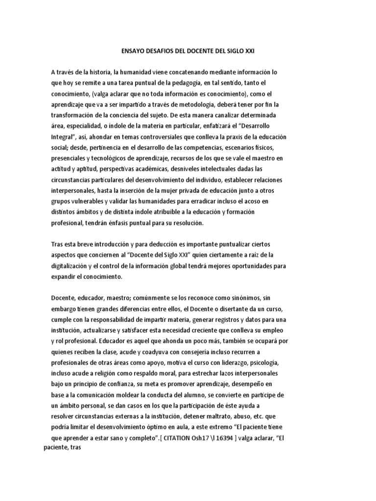 Retos del Docente en el Siglo XXI | PDF | Tecnología de información y ...