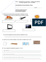 Prueba diagnóstico ciencias  3° básico 2020