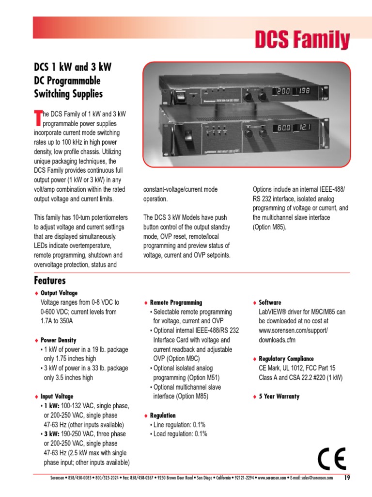 DCS 1 KW and 3 KW DC Programmable Switching Supplies: Output Voltage ...