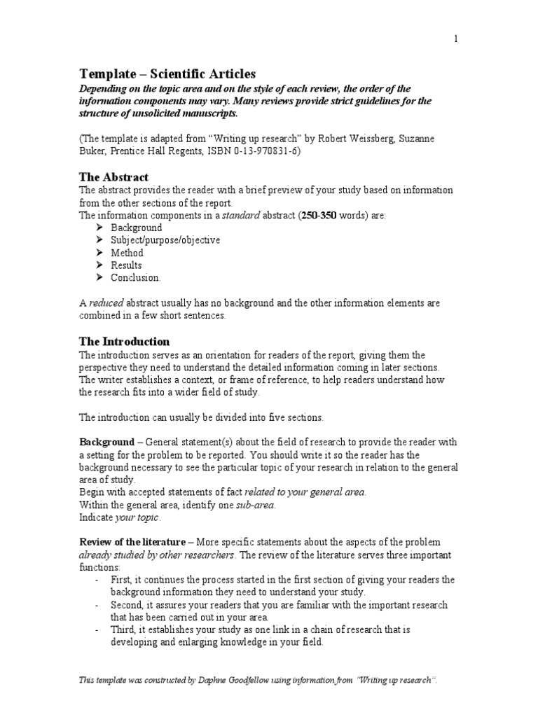 Scientific Writing Template | PDF | Question | Academic Discipline ...
