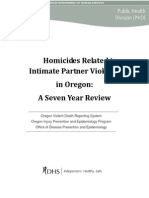 IPV Related Homicides in Oregon 2003 To 2009