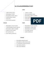 Jadual Tugas Kebersihan 2019