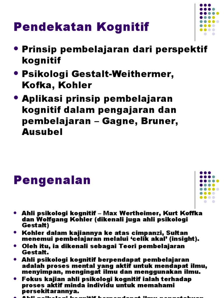 Teori Pembelajaran Kognitif Pdf