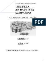 Escuela Juan Bautista Azopardo: Cuadernillo de Inglés