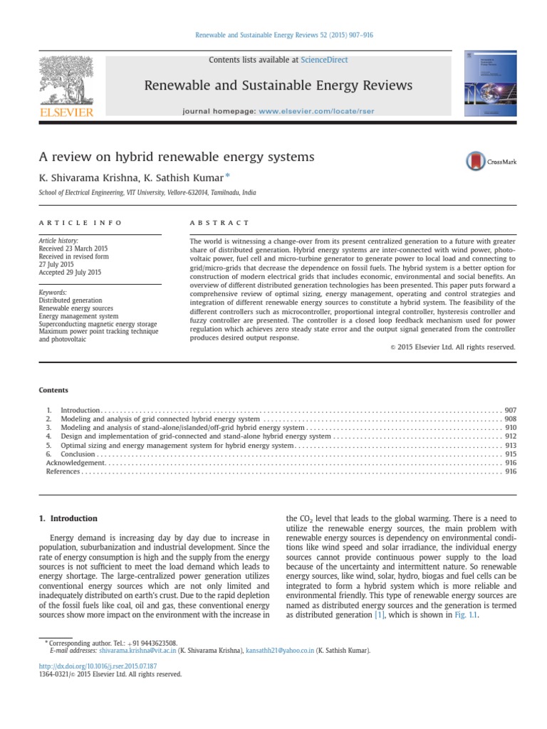 Review of Hybrid Renewable Energy Systems | PDF | Power Inverter ...