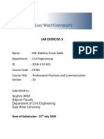 Lab Exercise-3: Ibrahim AKM Adjunct Faculty Department of Civil Engineering East West University