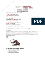 Inglés Iii - Handout Past Tense of Be.: I.-FILL in The Blanks With WAS or WERE
