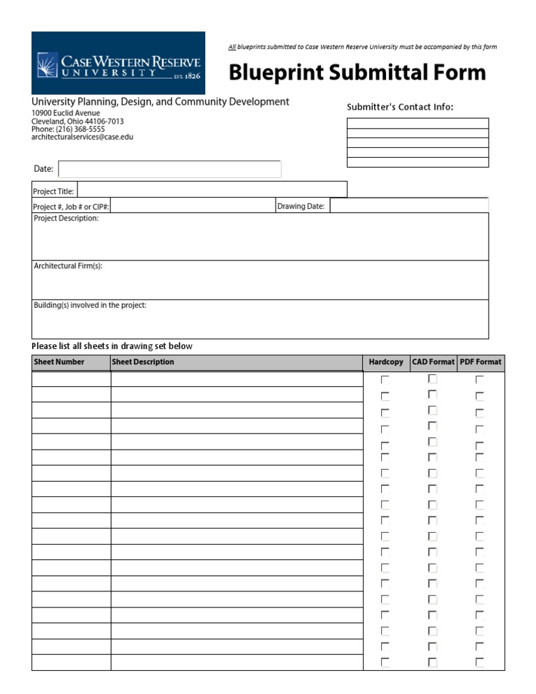 Blueprint Submission Form CWRU | PDF | Art