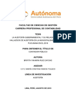 RUIZ, B. 2018 Auditoria Gubernamental y Su Relacion Con Las Municipalidades - TESIS PDF