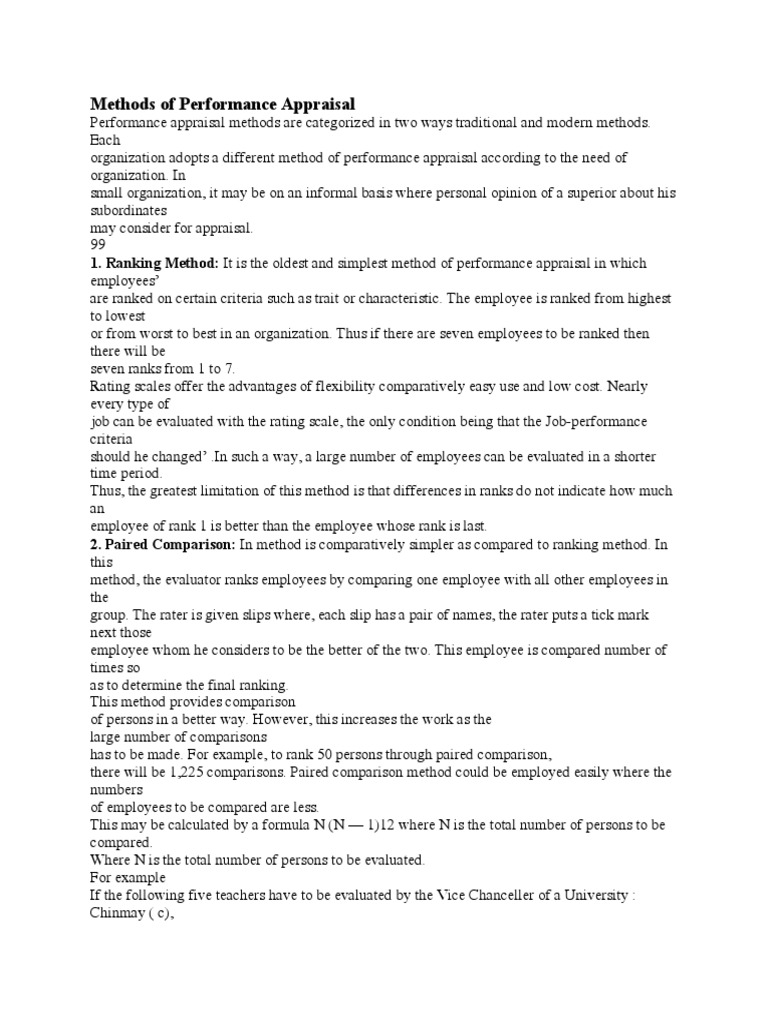 Performance Appraisal Method | PDF | Performance Appraisal | Goal