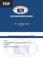 Entrepreneurship: By: Aaron N. Calma