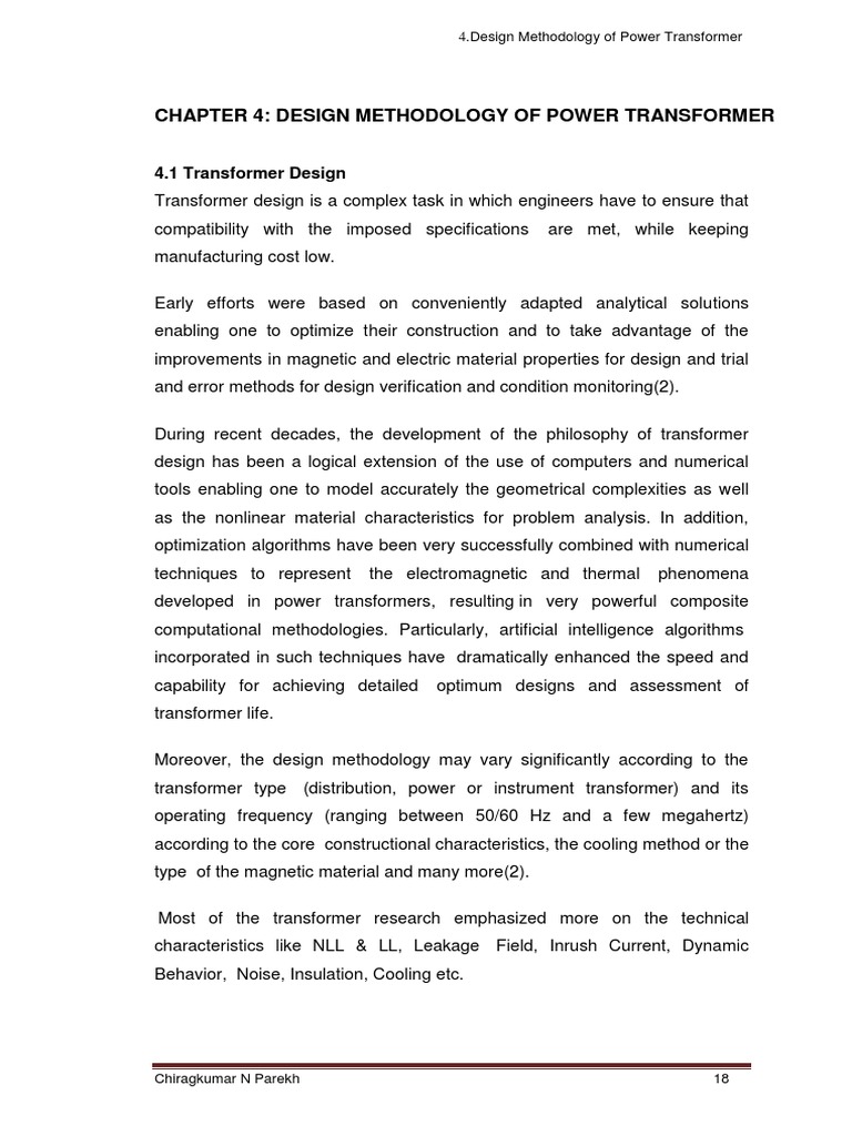 Power Transformer Design Methodology | PDF