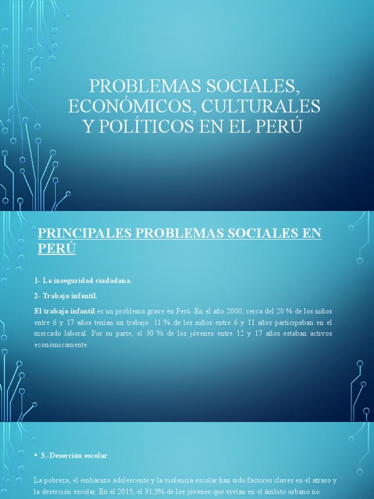 Problemas Sociales, Económicos, Culturales y Políticos | PDF | Trabajo ...