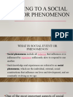 Reacting To A Social Event or Phenomenon