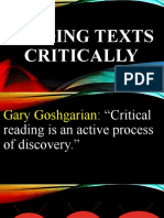 Reading Texts Critically