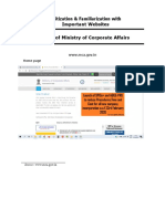 Sensitization & Familiarization With Important Websites Website of Ministry of Corporate Affairs