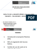 Impacto de la erosión en los Andes: regulación hídrica