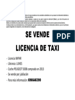 Se vende licencia de taxi2