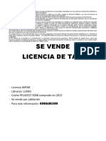 Se vende licencia de taxi3