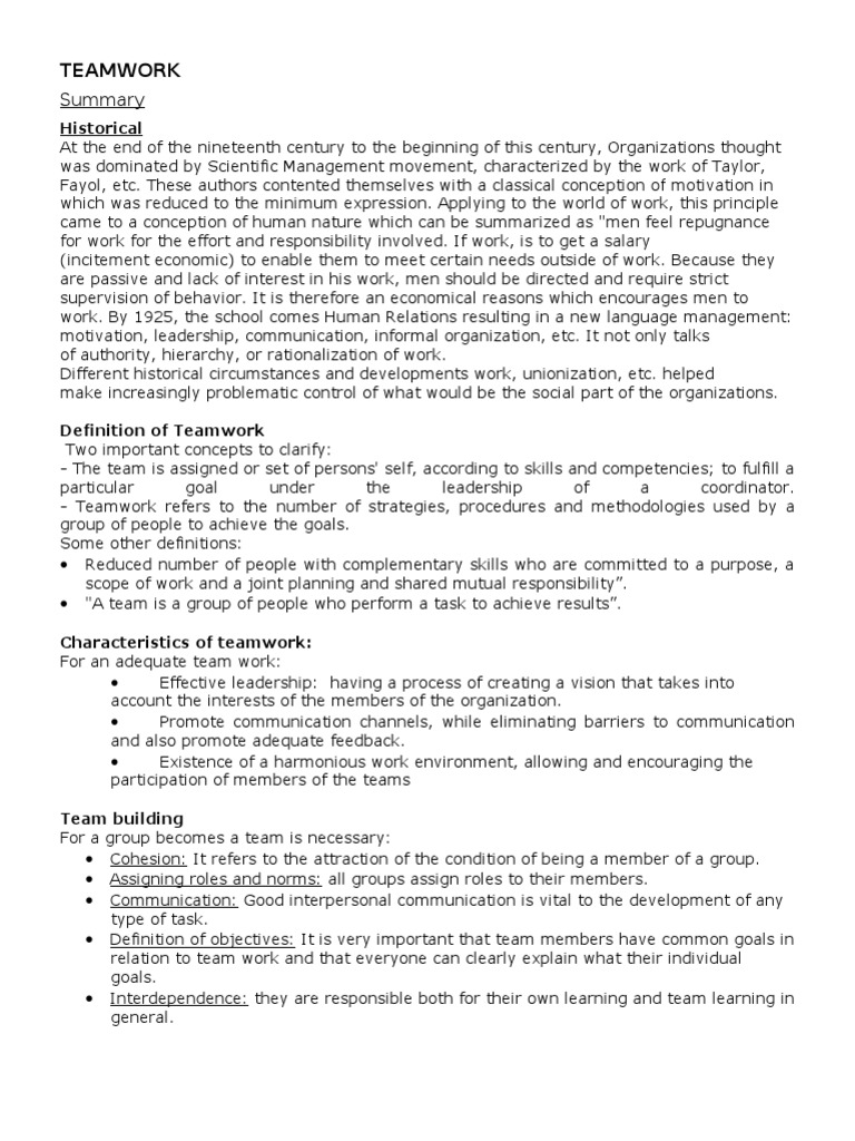 Teamwork leads to success essay image