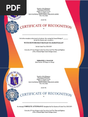 certificate of attendance