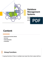 Database Management Systems: Presentation Topic: How SQL Group
