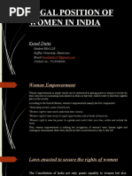 Legal Position of Women in India: Kunal Dutta