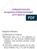 Capital Market From The Perspective of National Budget of FY 2014-15