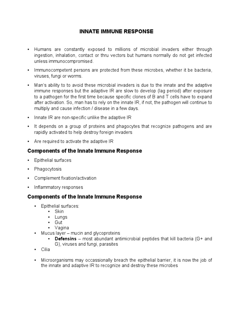 Understanding Innate Immune Response | PDF | Innate Immune System ...