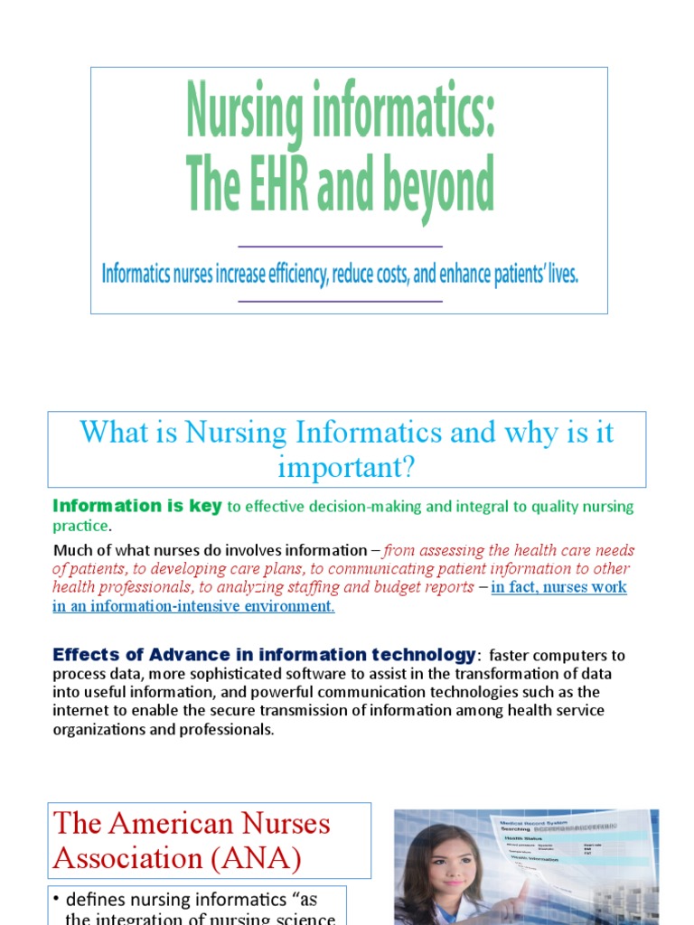 Nursing Informatics Overview and EHRs | PDF | Electronic Health Record ...