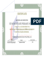 Certificate ND Mokonyane
