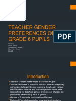 Teacher Gender Preferences of Grade 6 Pupils
