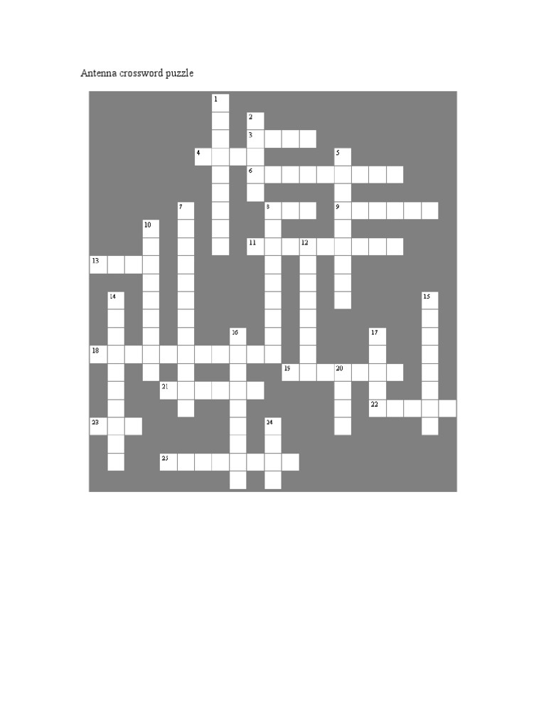 Antenna Crossword Puzzle PDF