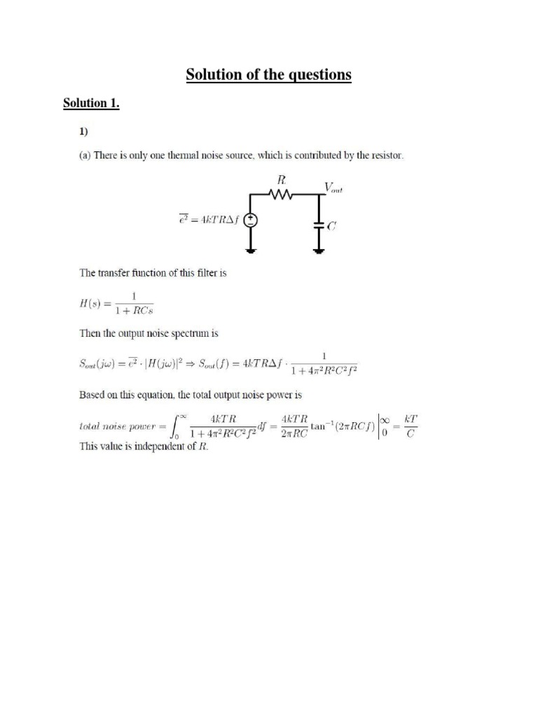 Comprehensive Solutions to Questions | PDF