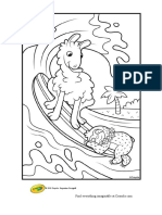 Sloths Love Llamas Surfs Up Coloring Page _ Crayola.com