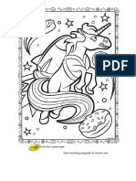 Unicorn in Space Coloring Page _ Crayola.com