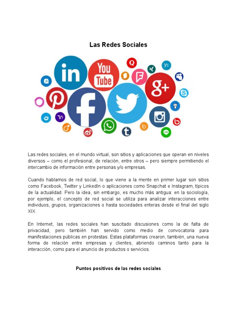 Las Redes Sociales | PDF | Servicio de redes sociales | Red social
