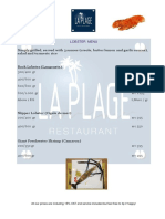 La Plage Menu Lobster, Camaron Shrimps, Seafood Platter, Mussels Casserole, Chinese Fondue, Cheese Fondue 9 Nov 2017-2