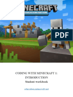 Coding With Minecraft 1 Introduction Student Workbook 1