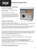 HIPOT Testing Dielectric Strength Test