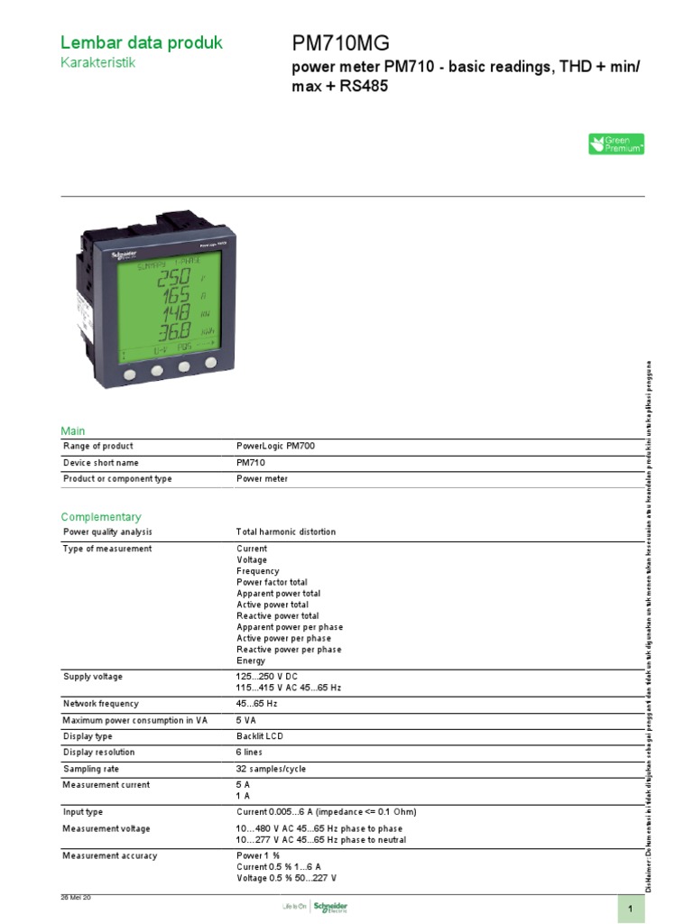PowerLogic PM700 Series - PM710MG | PDF | Ac Power | Alternating Current