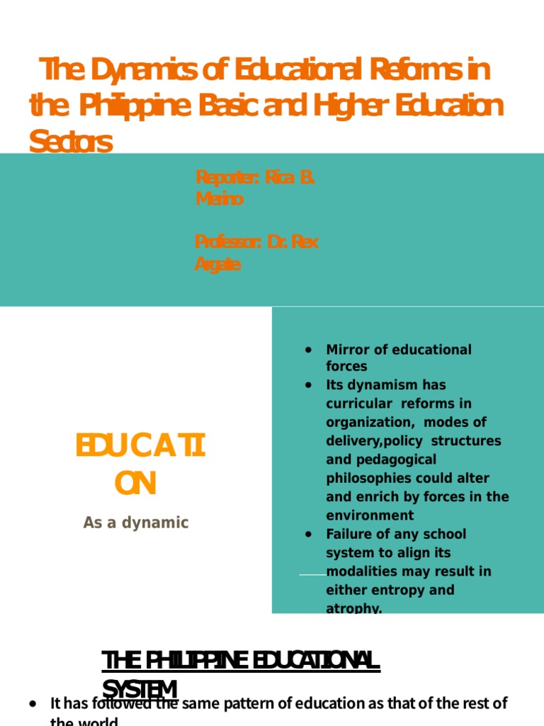 Educational Reforms in the Philippines | PDF | Schools | Teachers